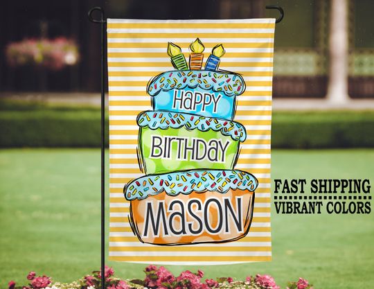 Discover Personalized Happy Birthday Flag, Personalized Birthday Flag, Birthday Party Flag