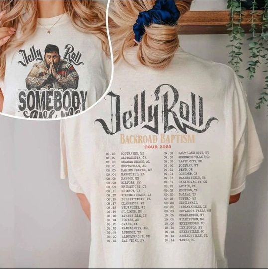 Discover Jelly Roll Backroad Baptism 2023 Tour T-Shirt, Music Concert T Shirt