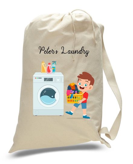Discover Personalized Laundry Bags w/Drawstring Closure, Custom