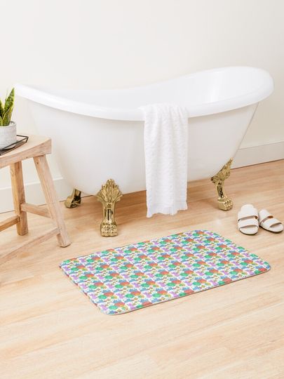 Discover Dice and kitties Pattern - RPG gift | Bath Mat
