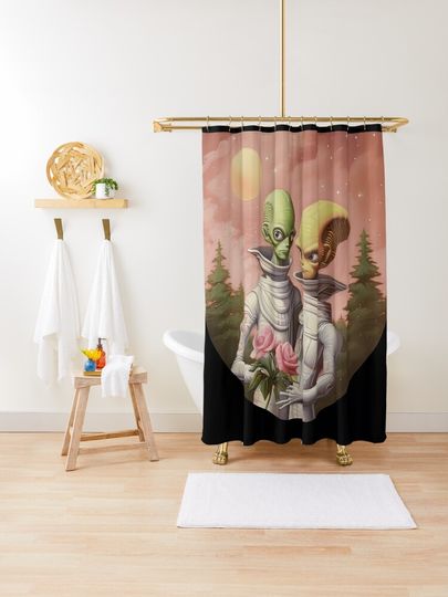 Discover Grax & Lira: The Bossy Love Saga of the Stars | Shower Curtain