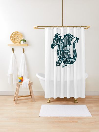 Discover Seek your fate but mind the dungeon master! - Dungeon Master Warning | Shower Curtain