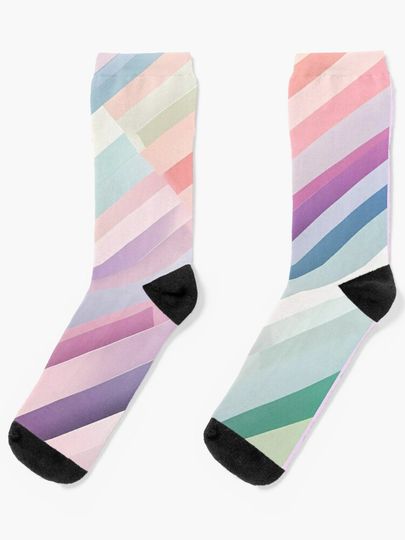 Discover Pattern of Pastel Tones-pattern of lines | Socks