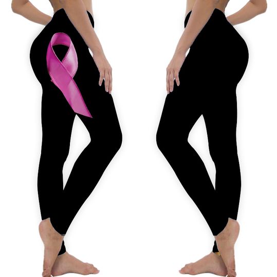 Discover Pink Ribbon Breast Cancer Awareness Hope Leggings