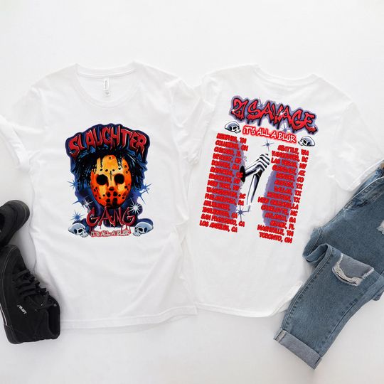 Discover Slaughter Gang 21 Savage It's All A Blur Tour Unisex Shirt