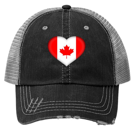Discover Canada Flag Heart Trucker Hat
