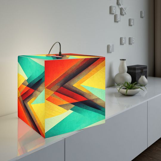 Discover Luminart Abstract Geometric Light Cube Lamp