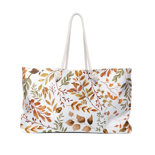 Discover Fall Leaves Weekender Bag, Autumnal Travel Bag