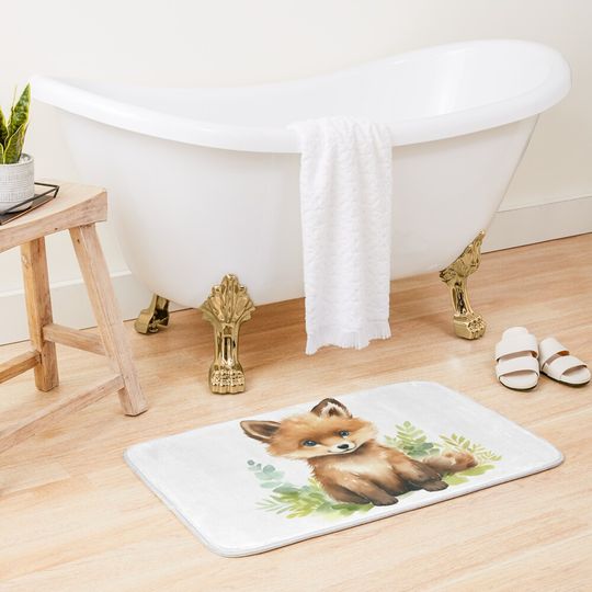 Discover Cute little fox Bath Mat