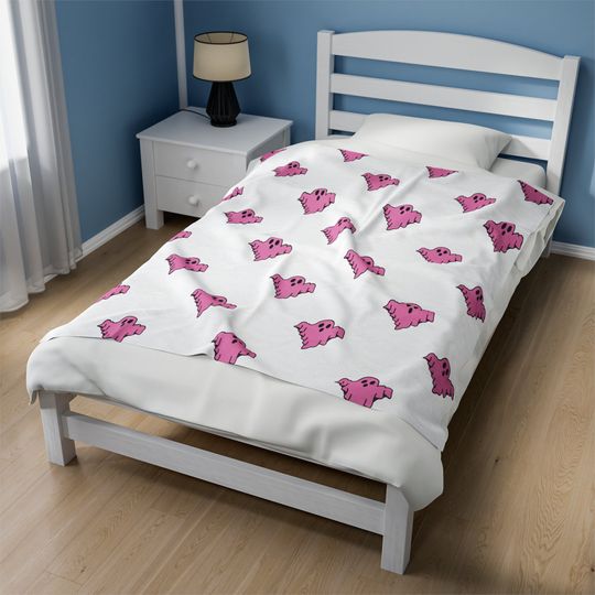 Discover Pink Cute Ghost Halloween Velveteen Baby Blanket
