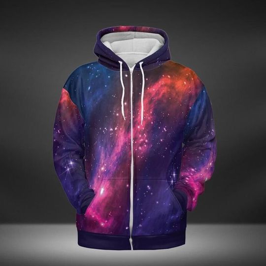 Discover Deep Space 3D Fleece Zip Hoodie
