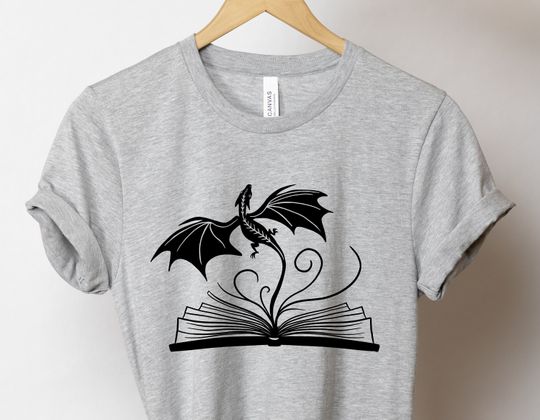 Discover Book Dragon T-shirt, Bookish Tee, Dragon T-shirt, Reading Shirt, Book Addict T-shirt, Fantasy shirt