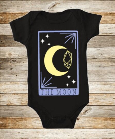 Discover The Moon baby body suit, Tarot card, Moon, Gem, Witch Onesie