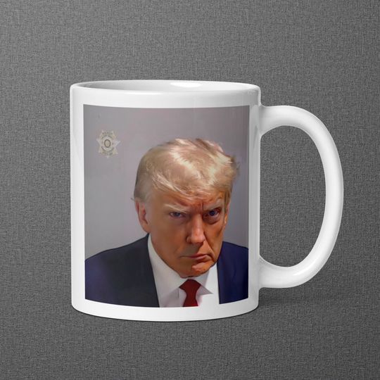 Discover Donald Trump - Mug Shot - White glossy Coffee mug