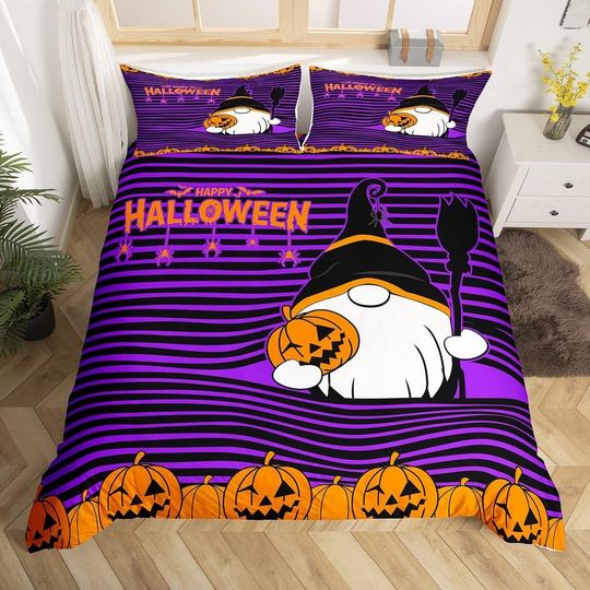 Discover 3D Printed Halloween Pumpkin Lamp Bedding Set