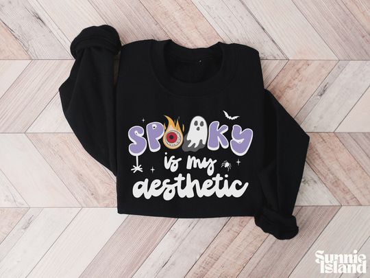 Discover Spooky Is My Aesthetic Sweatshirt, Halloween Sweatshirt