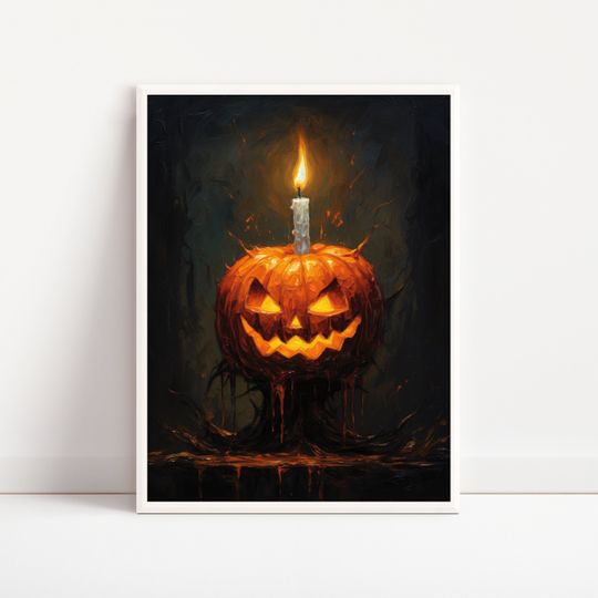 Discover Jack-o-Lantern Candle Art Print