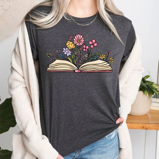 Discover Wildflowers Book Shirt, Teacher Wildflower Shirt, Book Lovers T-shirt