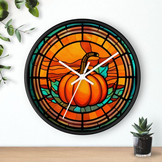 Discover Jack-O'-Lantern Wall Clock, 10-inch Clock, Halloween Wall Clock