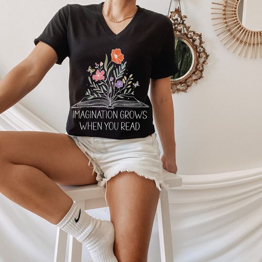 Discover Reading Teacher shirt for readers Imagination grows Kindergarten