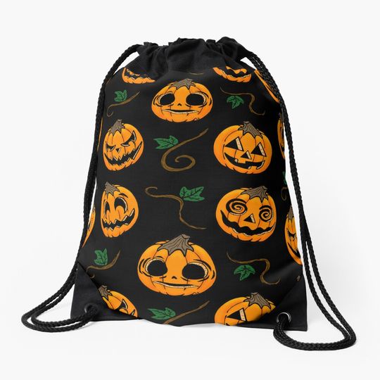 Discover Spoopy Pumpkin Patch Drawstring Bag