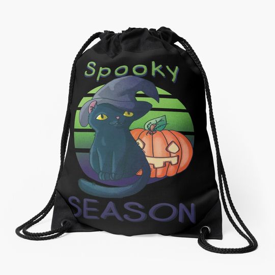 Discover Spooky season Drawstring Bag