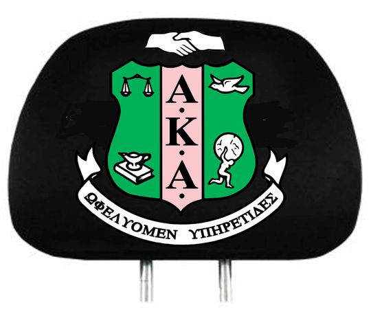 Discover Sorority crest  headrest Cover set