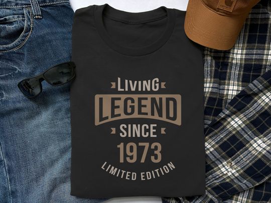 Discover Mens 50th Birthday Shirt - 1973 Living Legend