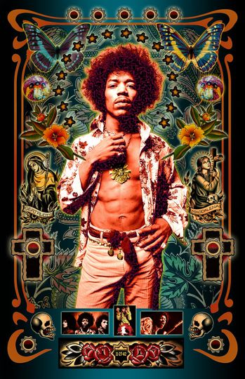 Discover Jimi Hendrix Rock Icons Rock Band Poster