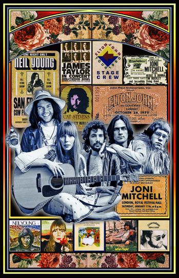 Discover 70s Songwriters Rock Icons Rock Band Poster