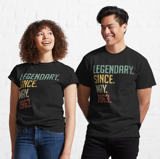 Discover Legendary Since May 1963 58th Birthday Gift 58 Years Old  T-Shirt