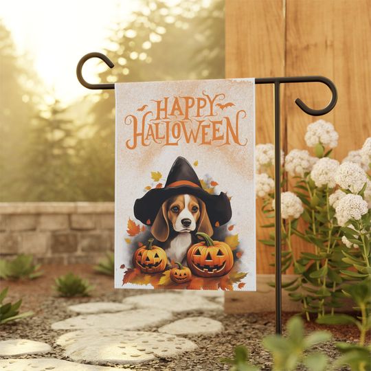 Discover Beagle fall Garden flag, Beagle Halloween flag