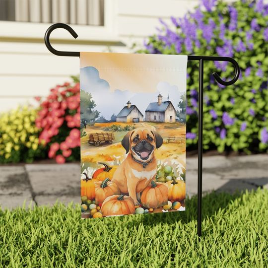 Discover puggle flag, Happy fall flag, puggle garden flag