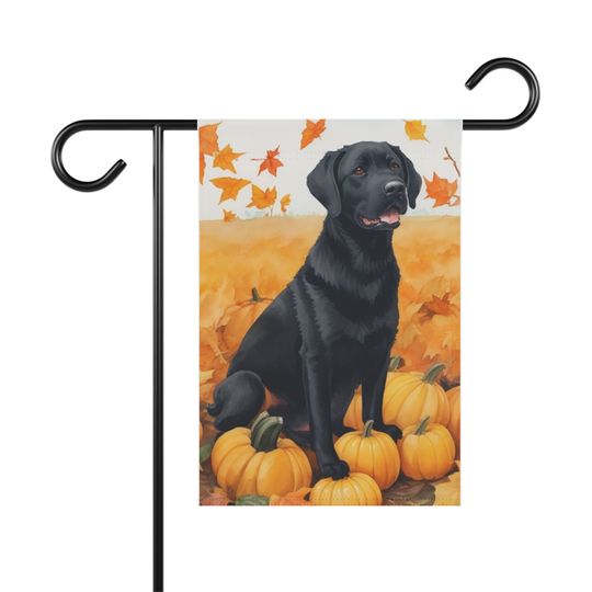 Discover Black Lab flag, fall flag, Black Lab garden flag