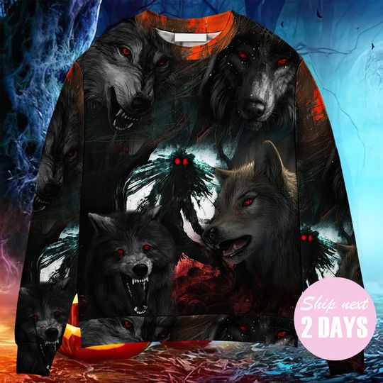 Discover Halloween Black Wolf In The Dark Unisex