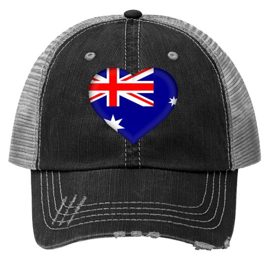 Discover Australia Flag Heart Trucker Hat