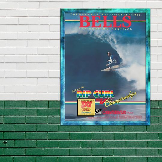 Discover 1983 RIP CURL BELL'S Surfing Championship Competition Premium Matte Vertical Poster