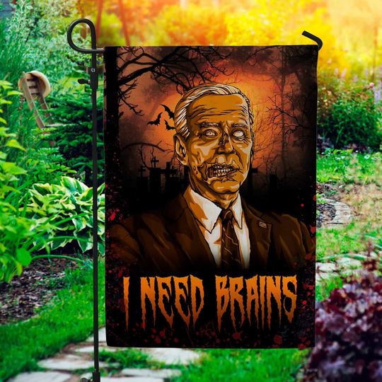 Discover Joe Biden I Need Brains Halloween Garden Flag