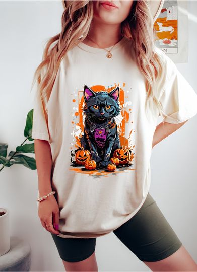 Discover Halloween Black Cat Halloween Pumpkin shirt