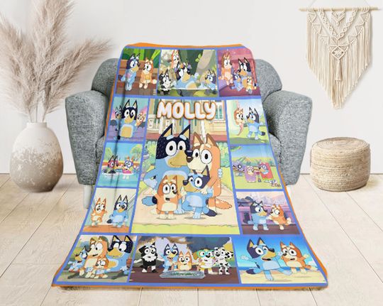Discover Personalized BlueyDad Blanket - Custom Blanket for Comfort