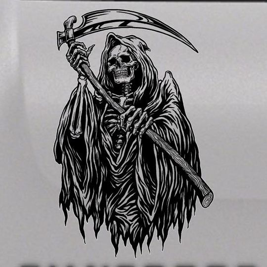 Discover Reaper Sickle Scythe Skull Drawn Truck Bed Decals