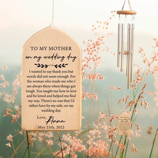 Discover Personalized Wedding wind chime for mother of the bride, wedding gift