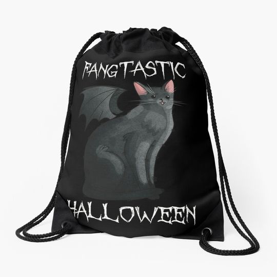 Discover Fangtastic Halloween Drawstring Bag