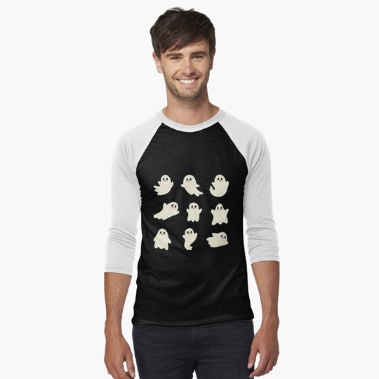 Discover Cute Ghosts Halloween Baseball Tee