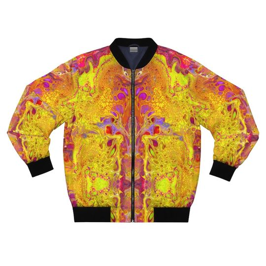 Discover Yellow Cosmos Men's, Boho, Cottagecore Bomber Jacket