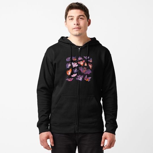 Discover Bat - dark Zipped Hoodie