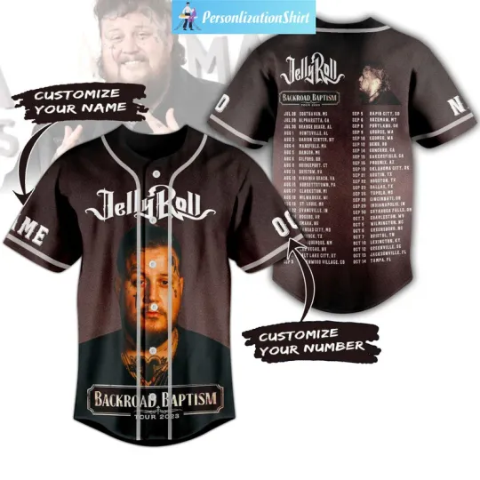 Discover Jelly Roll Tour 2023 Shirt, Jelly Roll Backroad Bapt Baseball Jersey
