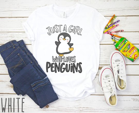 Discover Just A Girl Who Loves Penguins Shirt, Cute Penguin Shirt  for Kids