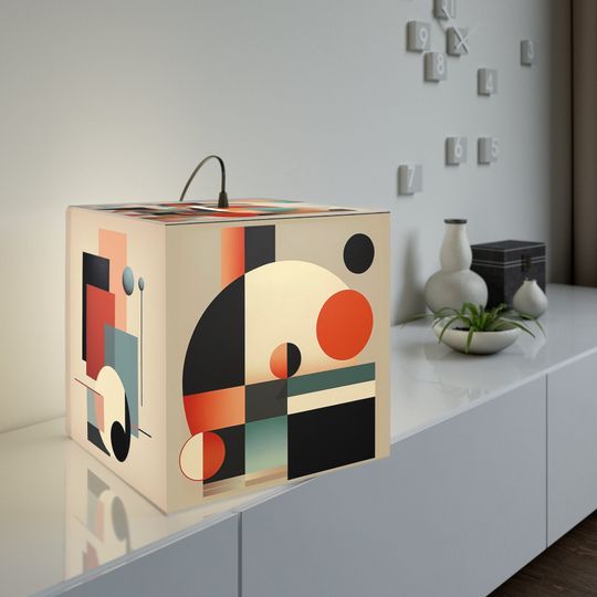 Discover Luminart Geometric Abstraction Light Cube Lamp