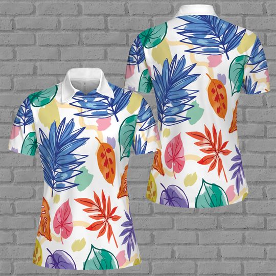 Discover Tropical Floral Leaf Polo Shirt